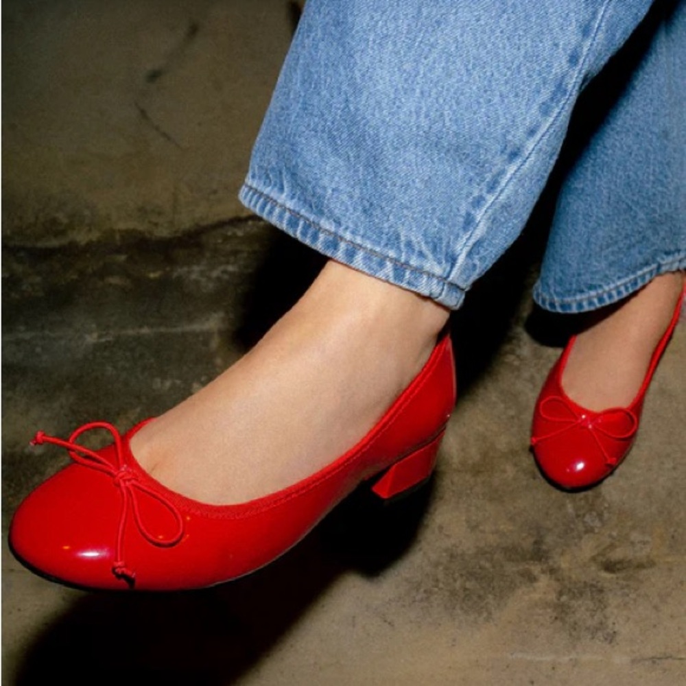 Steve Madden Red Patent Low Heel Ballet Flats